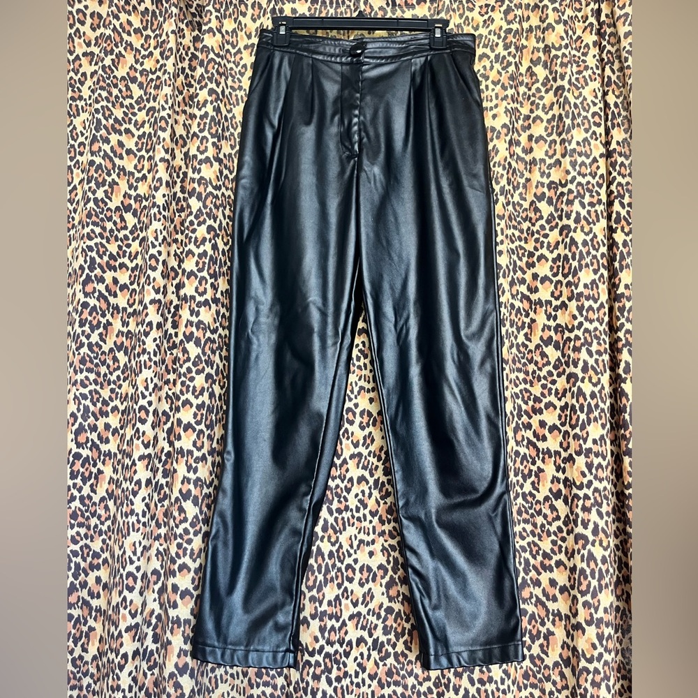 Princess Polly Black Faux Leather Pants